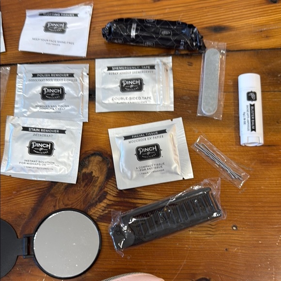 Light Pink Cosmetic Bag with Gold Bridesmaid Text and wedding day essentials - Picture 5 of 8